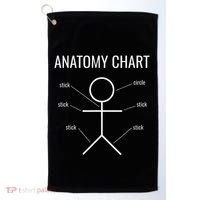 Stick Figure Anatomy Chart Golf Towel thumb 0