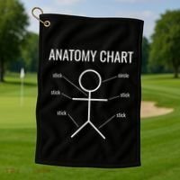 Stick Figure Anatomy Chart Golf Towel thumb 1