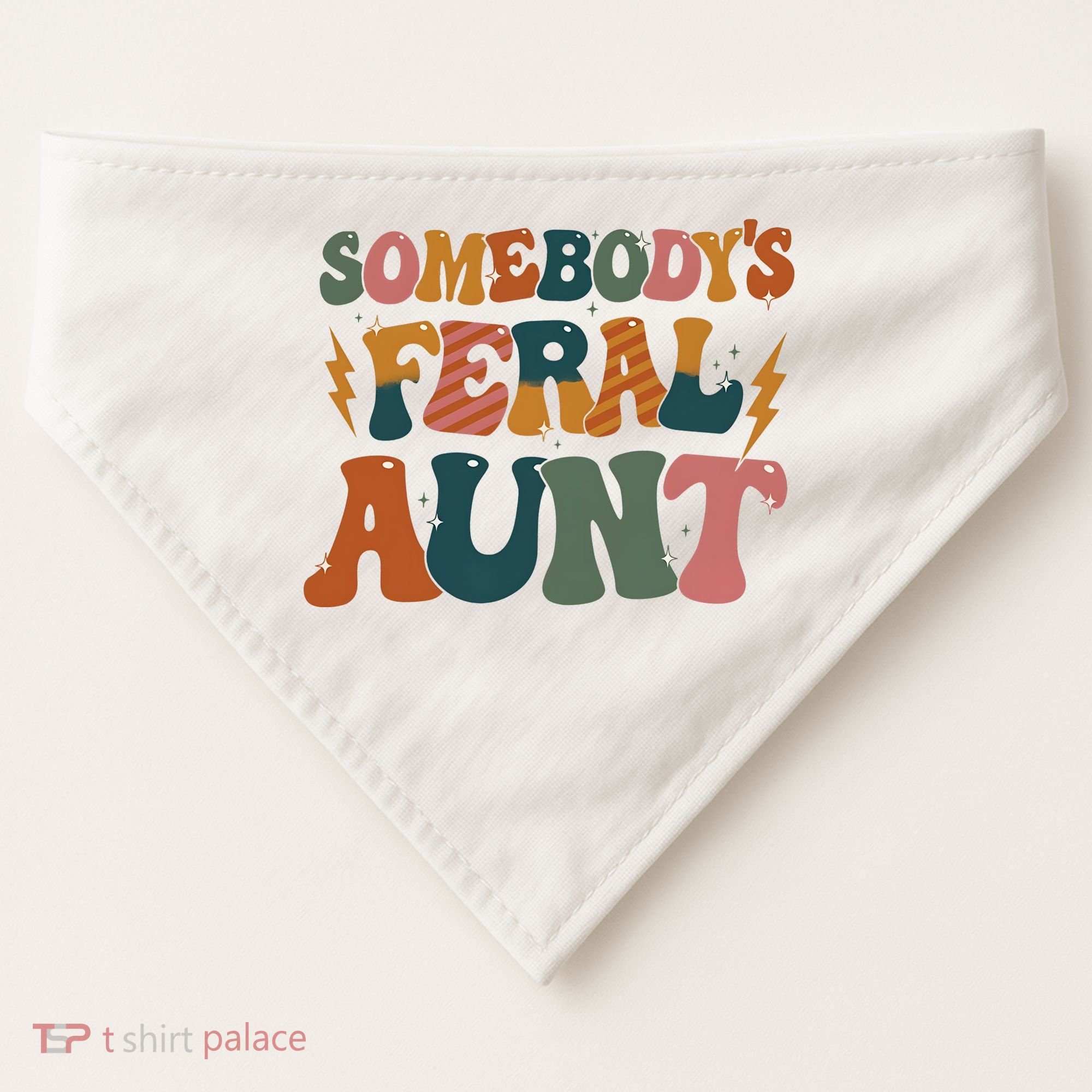 Somebodys Feral Aunt Auntie Family USA-Made Doggie Bandana