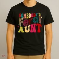 Somebody's Feral Aunt Groovy Mothers' Day Mom Aunt T-Shirt thumb 3