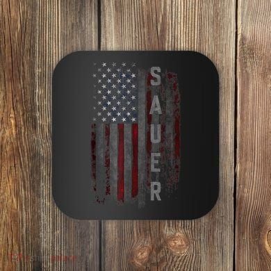 Sauer Family American Flag Coaster