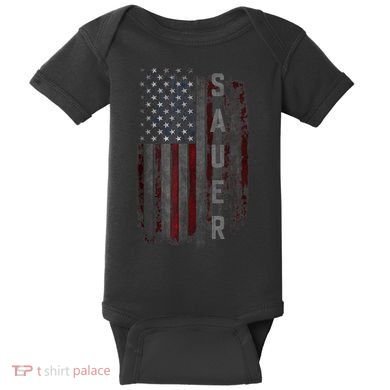 Sauer Family American Flag Baby Bodysuit