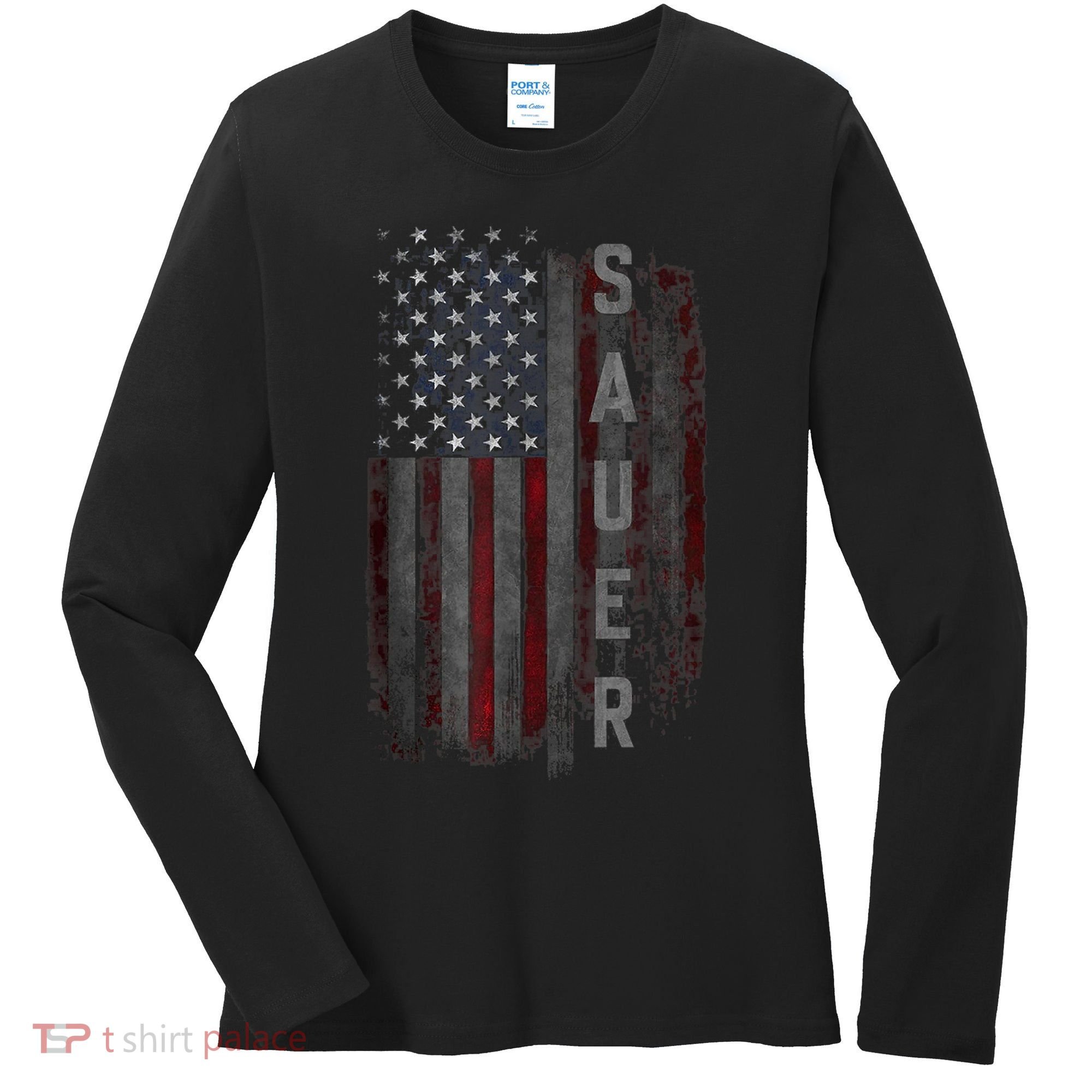 Sauer Family American Flag Women's Long Sleeve Shirt