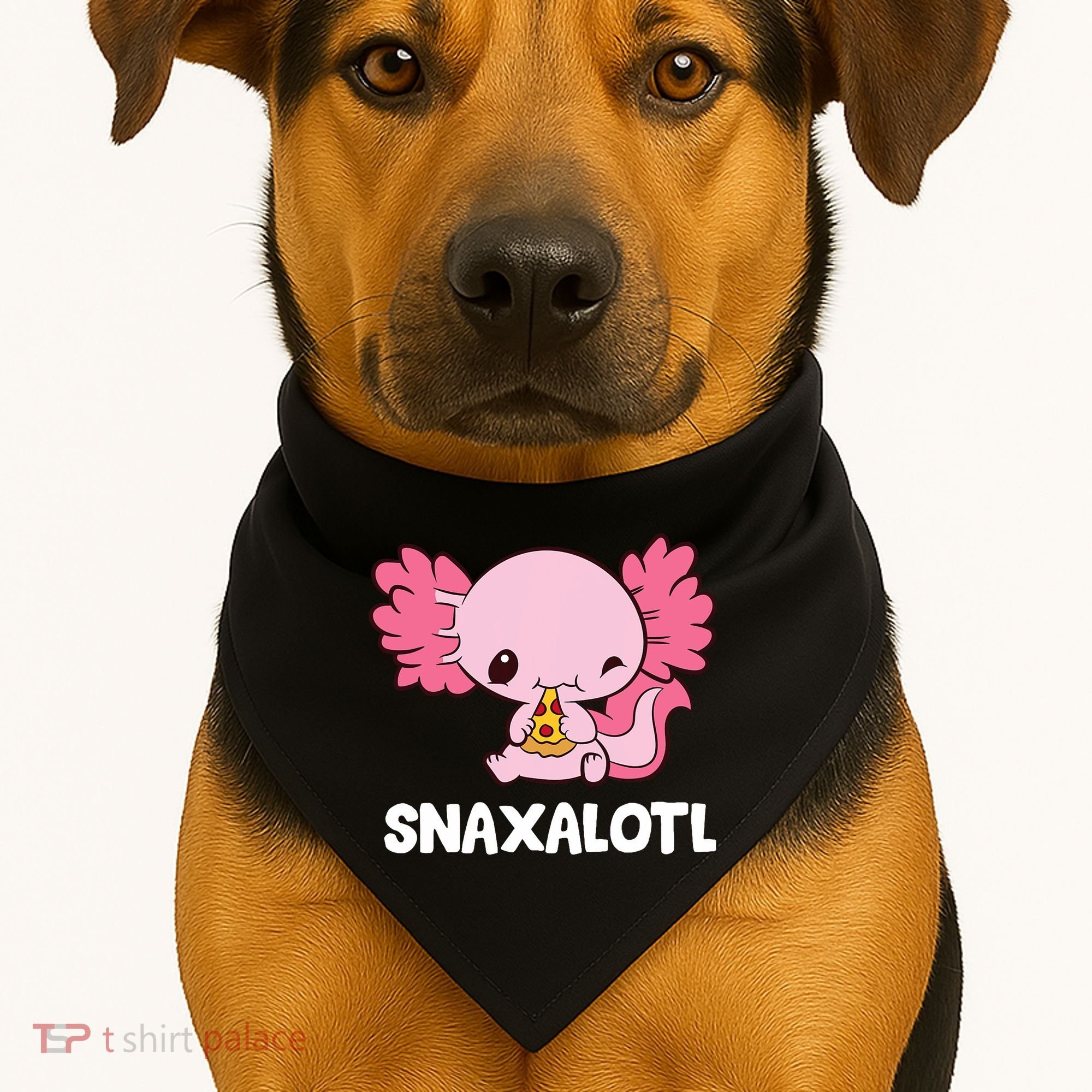 Snaxalotl Funny Axolotl Pizza Cute Axolotl USA-Made Doggie Bandana