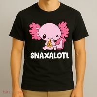 Snaxalotl Funny Axolotl Pizza Cute Axolotl T-Shirt thumb 3