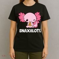 Snaxalotl Funny Axolotl Pizza Cute Axolotl T-Shirt thumb 4