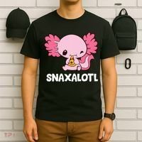 Snaxalotl Funny Axolotl Pizza Cute Axolotl T-Shirt thumb 6