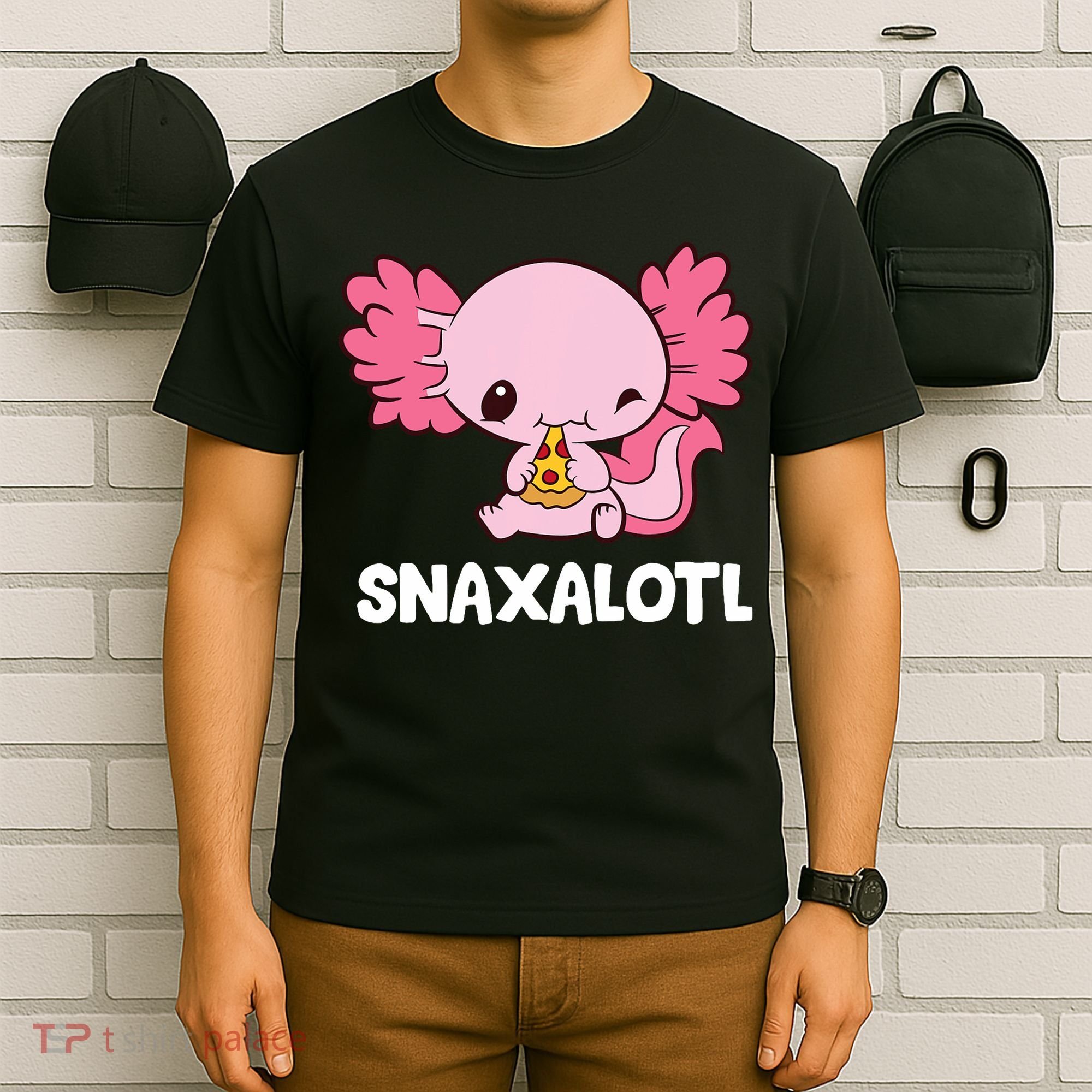 Snaxalotl Funny Axolotl Pizza Cute Axolotl T-Shirt