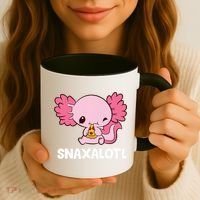 Snaxalotl Funny Axolotl Pizza Cute Axolotl Coffee Mug thumb 3