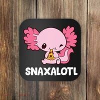 Snaxalotl Funny Axolotl Pizza Cute Axolotl Coaster thumb 0