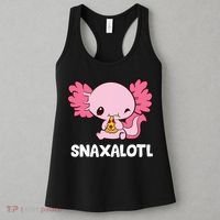Snaxalotl Funny Axolotl Pizza Cute Axolotl Women's Tank Top thumb 3