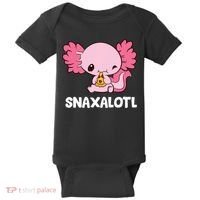 Snaxalotl Funny Axolotl Pizza Cute Axolotl Baby Bodysuit thumb 0