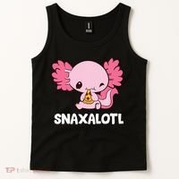 Snaxalotl Funny Axolotl Pizza Cute Axolotl Tank Top thumb 2