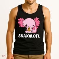 Snaxalotl Funny Axolotl Pizza Cute Axolotl Tank Top thumb 3