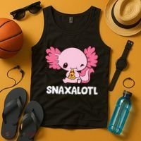 Snaxalotl Funny Axolotl Pizza Cute Axolotl Tank Top thumb 4