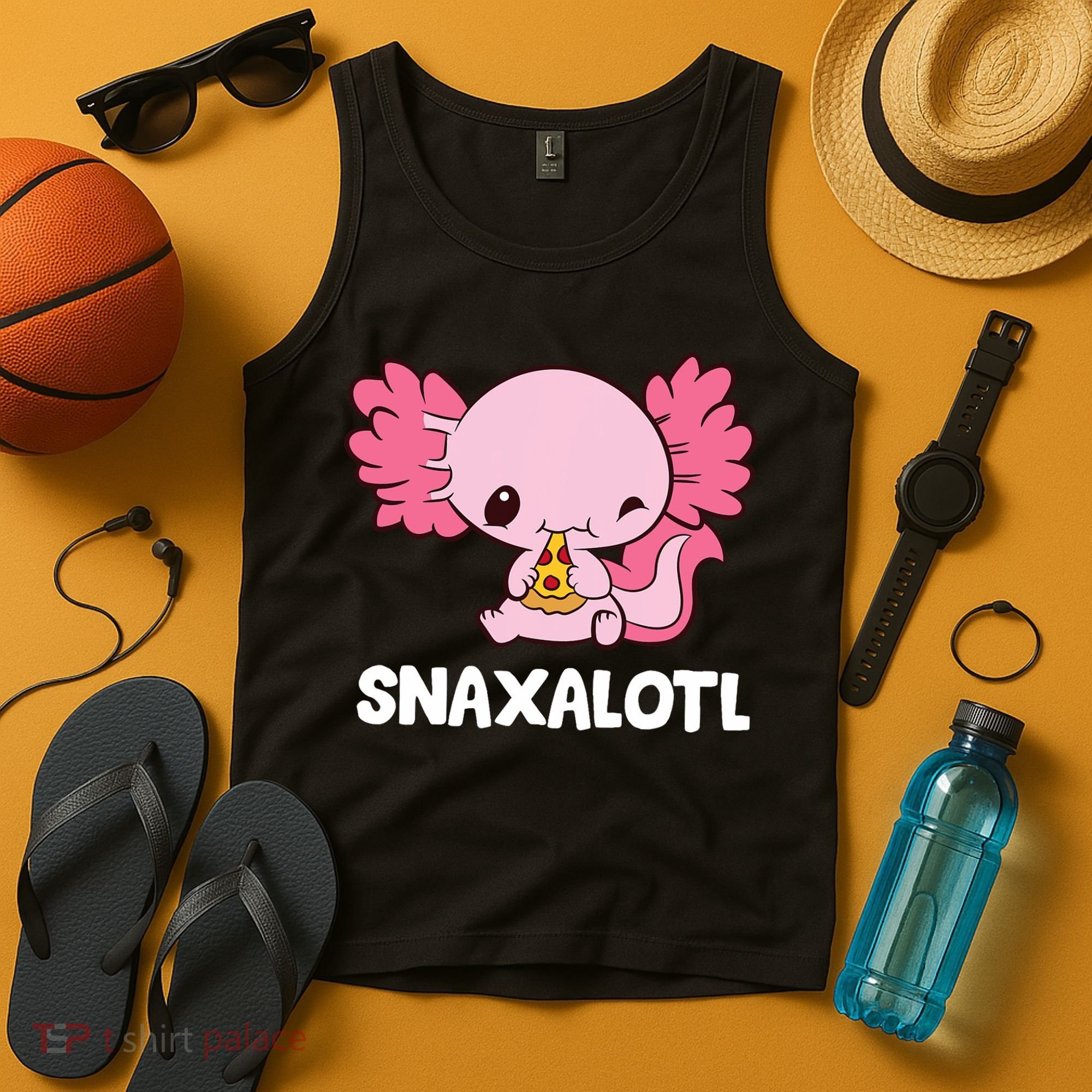 Snaxalotl Funny Axolotl Pizza Cute Axolotl Tank Top