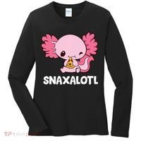 Snaxalotl Funny Axolotl Pizza Cute Axolotl Women's Long Sleeve Shirt thumb 0