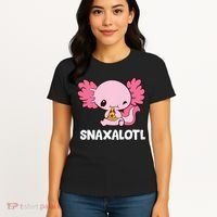 Snaxalotl Funny Axolotl Pizza Cute Axolotl Women's T-Shirt thumb 4