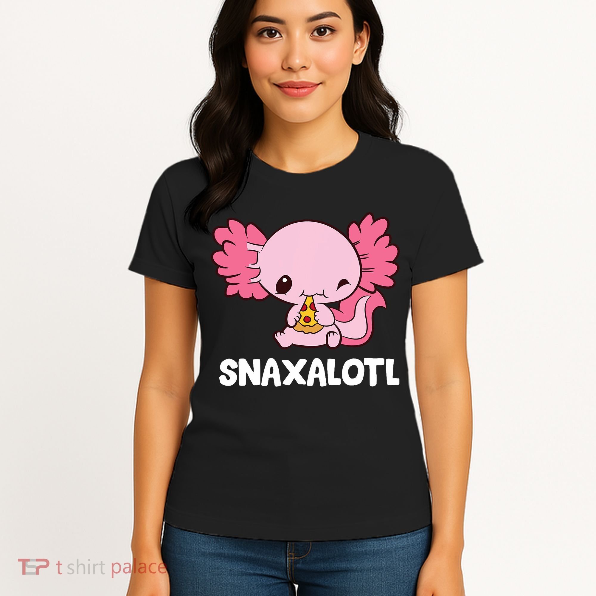 Snaxalotl Funny Axolotl Pizza Cute Axolotl Women's T-Shirt