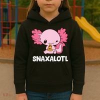 Snaxalotl Funny Axolotl Pizza Cute Axolotl Kids Hoodie thumb 3