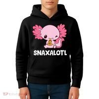 Snaxalotl Funny Axolotl Pizza Cute Axolotl Kids Hoodie thumb 4