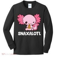 Snaxalotl Funny Axolotl Pizza Cute Axolotl Kids Long Sleeve Shirt thumb 0