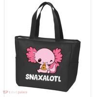 Snaxalotl Funny Axolotl Pizza Cute Axolotl Tote Bag thumb 3