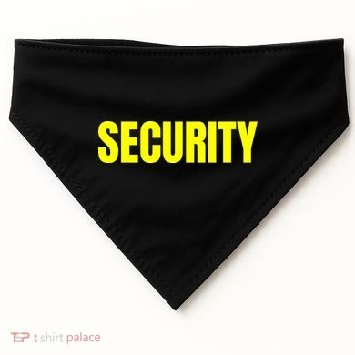 Security Front And Back Print Staff Event Uniform Bouncer USA-Made Doggie Bandana