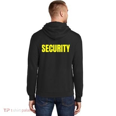 Security Front And Back Print Staff Event Uniform Bouncer Hoodie back