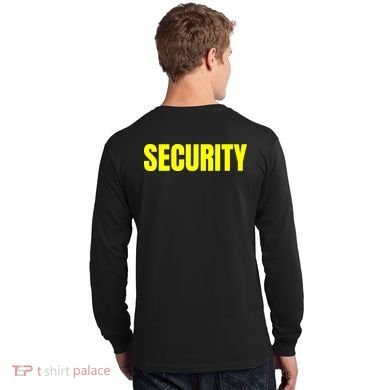 Security Front And Back Print Staff Event Uniform Bouncer Long Sleeve Shirt back