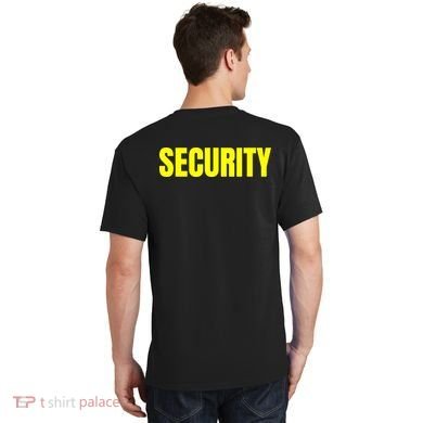 Security Front And Back Print Staff Event Uniform Bouncer T-Shirt back