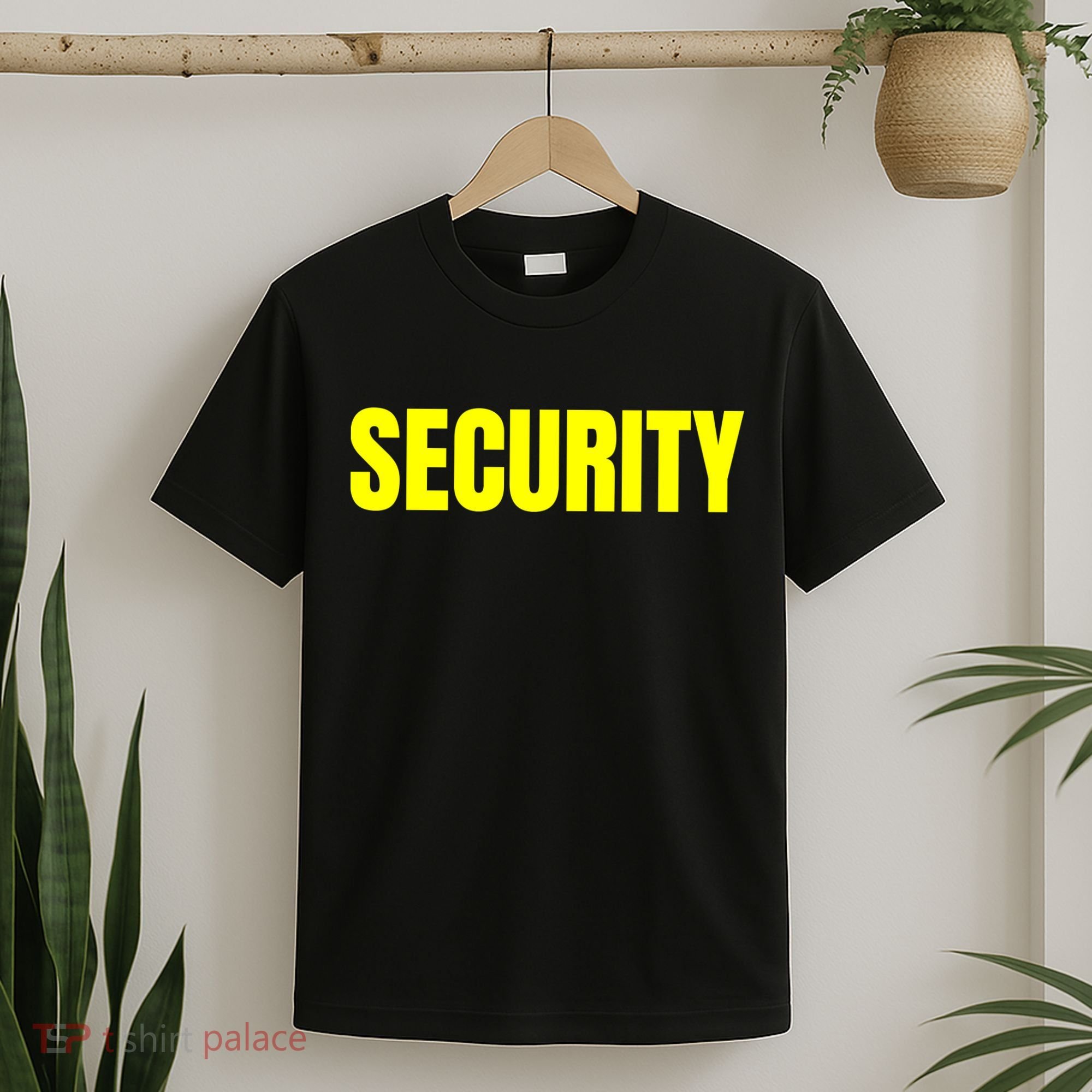Security Front And Back Print Staff Event Uniform Bouncer T-Shirt