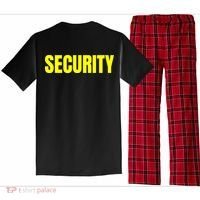 Security Front And Back Print Staff Event Uniform Bouncer Pajama Set thumb 1