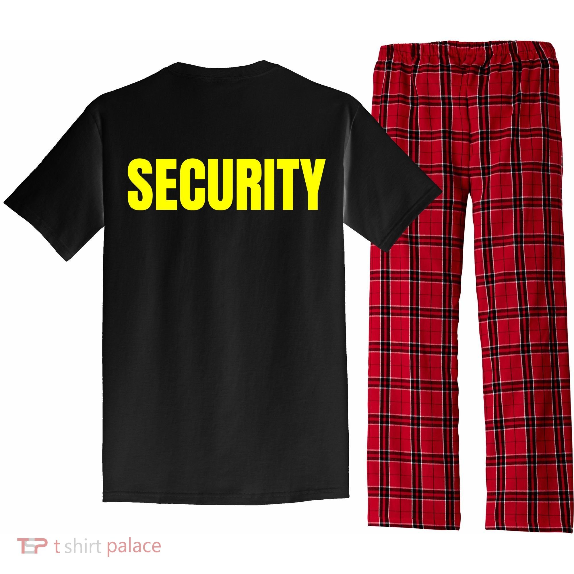 Security Front And Back Print Staff Event Uniform Bouncer Pajama Set