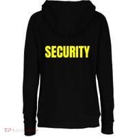 Security Front And Back Print Staff Event Uniform Bouncer Womens Funnel Neck Pullover Hood thumb 1