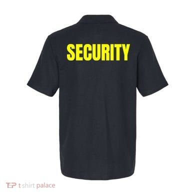 Security Front And Back Print Staff Event Uniform Bouncer Polo back