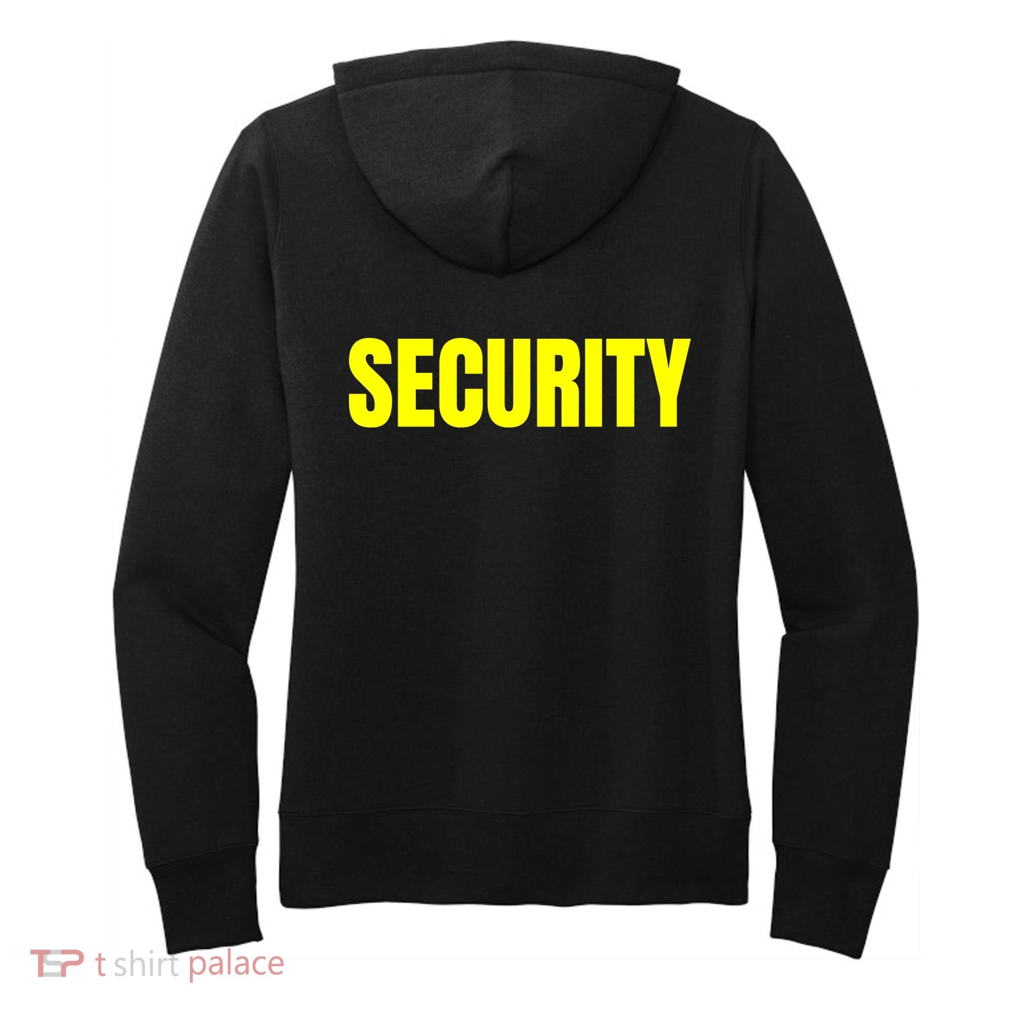 Security Front And Back Print Staff Event Uniform Bouncer Women's Hoodie