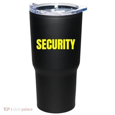 Security Front And Back Print Staff Event Uniform Bouncer Tumbler back