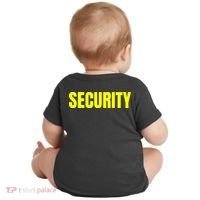 Security Front And Back Print Staff Event Uniform Bouncer Baby Bodysuit thumb 1