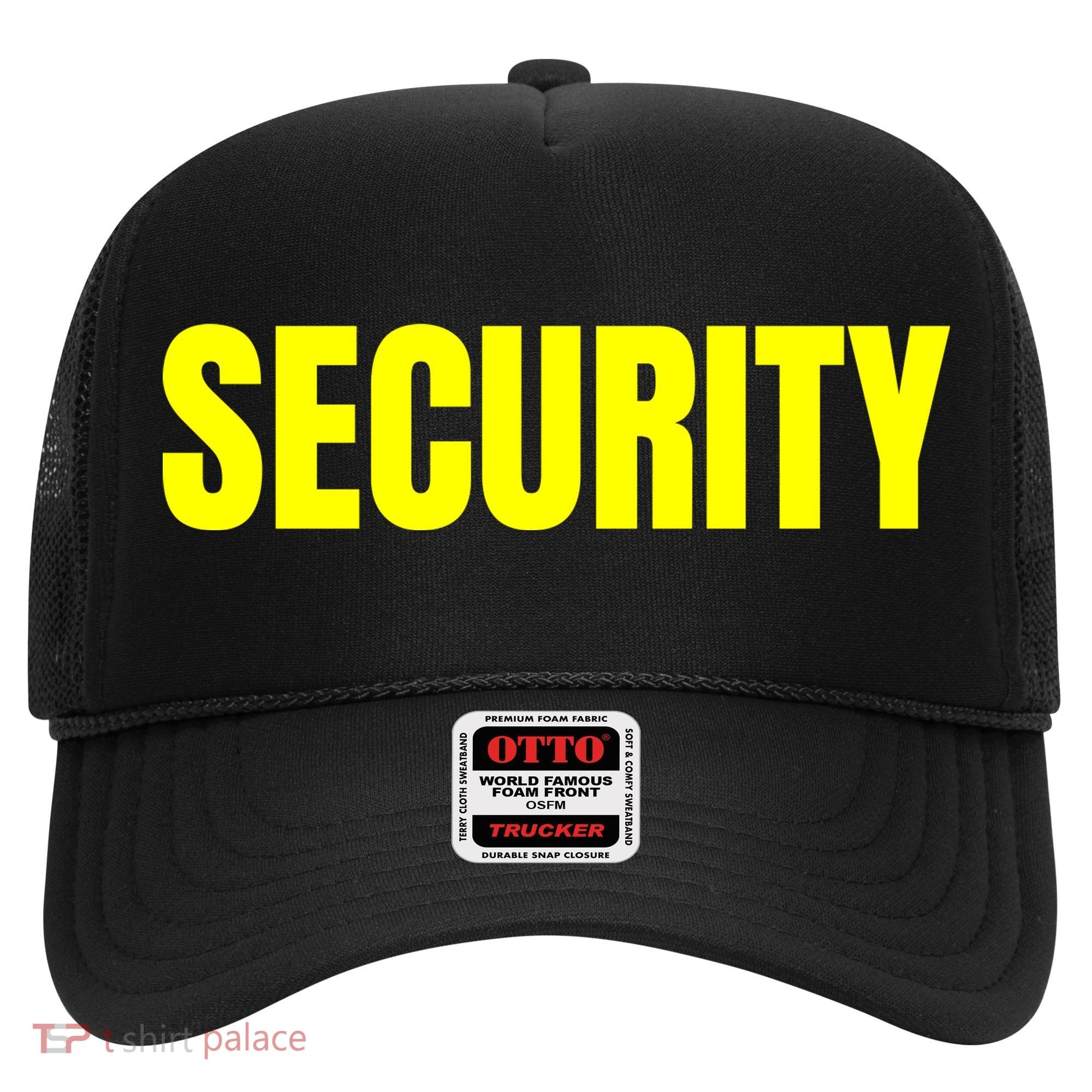 Security Front And Back Print Staff Event Uniform Bouncer Hat