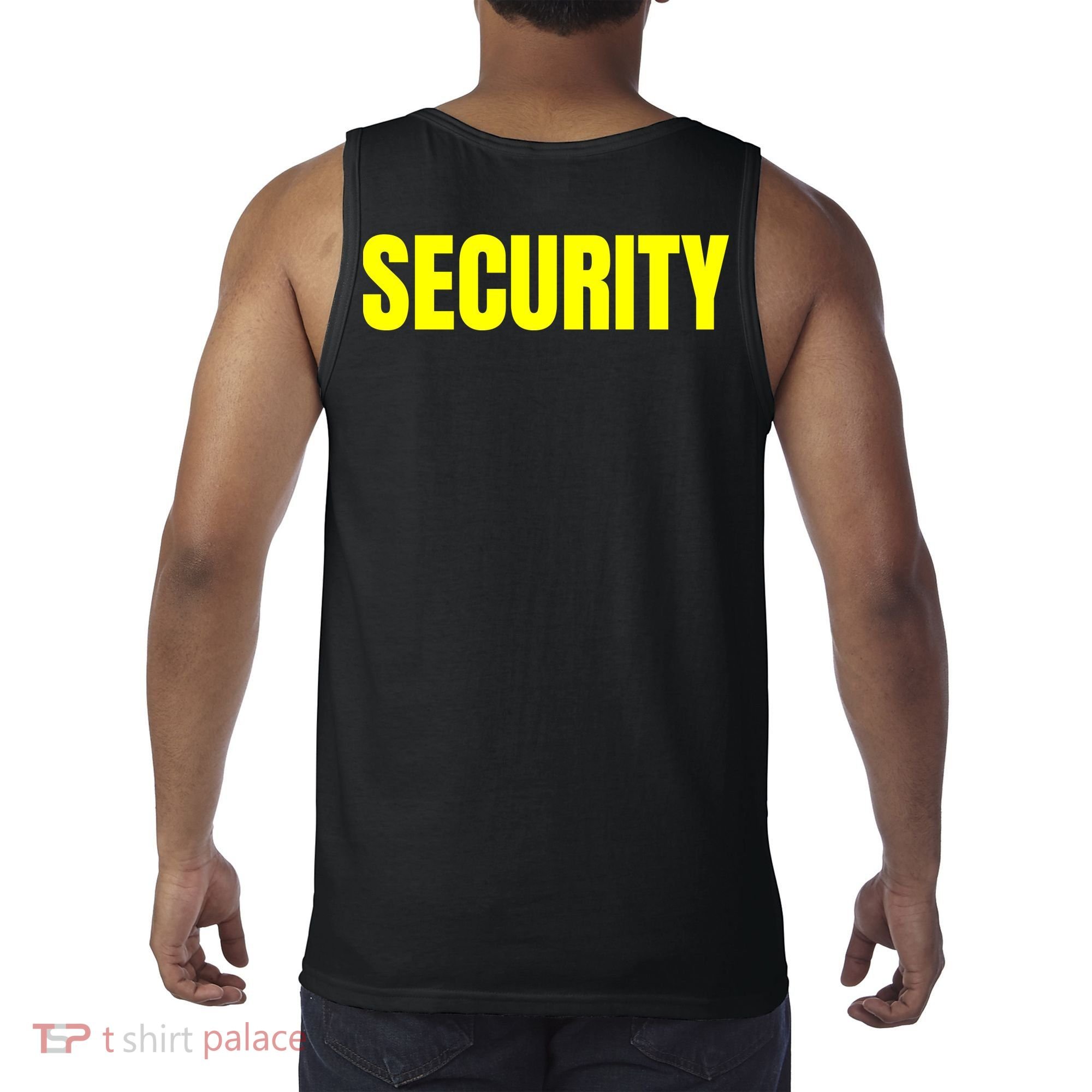 Security Front And Back Print Staff Event Uniform Bouncer Tank Top