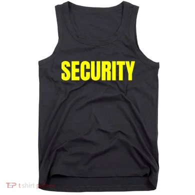 Security Front And Back Print Staff Event Uniform Bouncer Tank Top