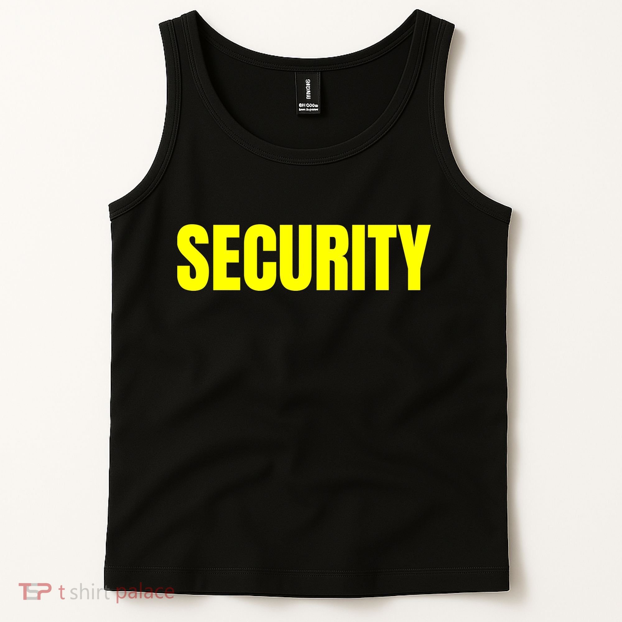 Security Front And Back Print Staff Event Uniform Bouncer Tank Top