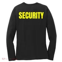Security Front And Back Print Staff Event Uniform Bouncer Women's Long Sleeve Shirt thumb 1