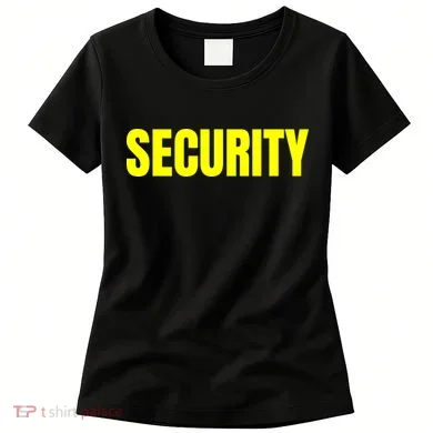 Security Front And Back Print Staff Event Uniform Bouncer Women's T-Shirt