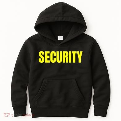 Security Front And Back Print Staff Event Uniform Bouncer Kids Hoodie