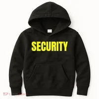 Security Front And Back Print Staff Event Uniform Bouncer Kids Hoodie thumb 0