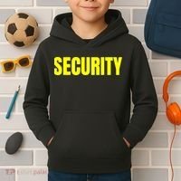 Security Front And Back Print Staff Event Uniform Bouncer Kids Hoodie thumb 2