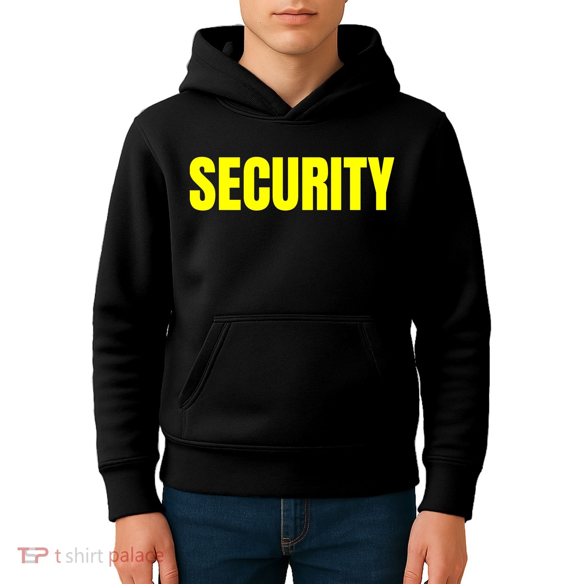 Security Front And Back Print Staff Event Uniform Bouncer Kids Hoodie