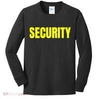 Security Front And Back Print Staff Event Uniform Bouncer Kids Long Sleeve Shirt thumb 0